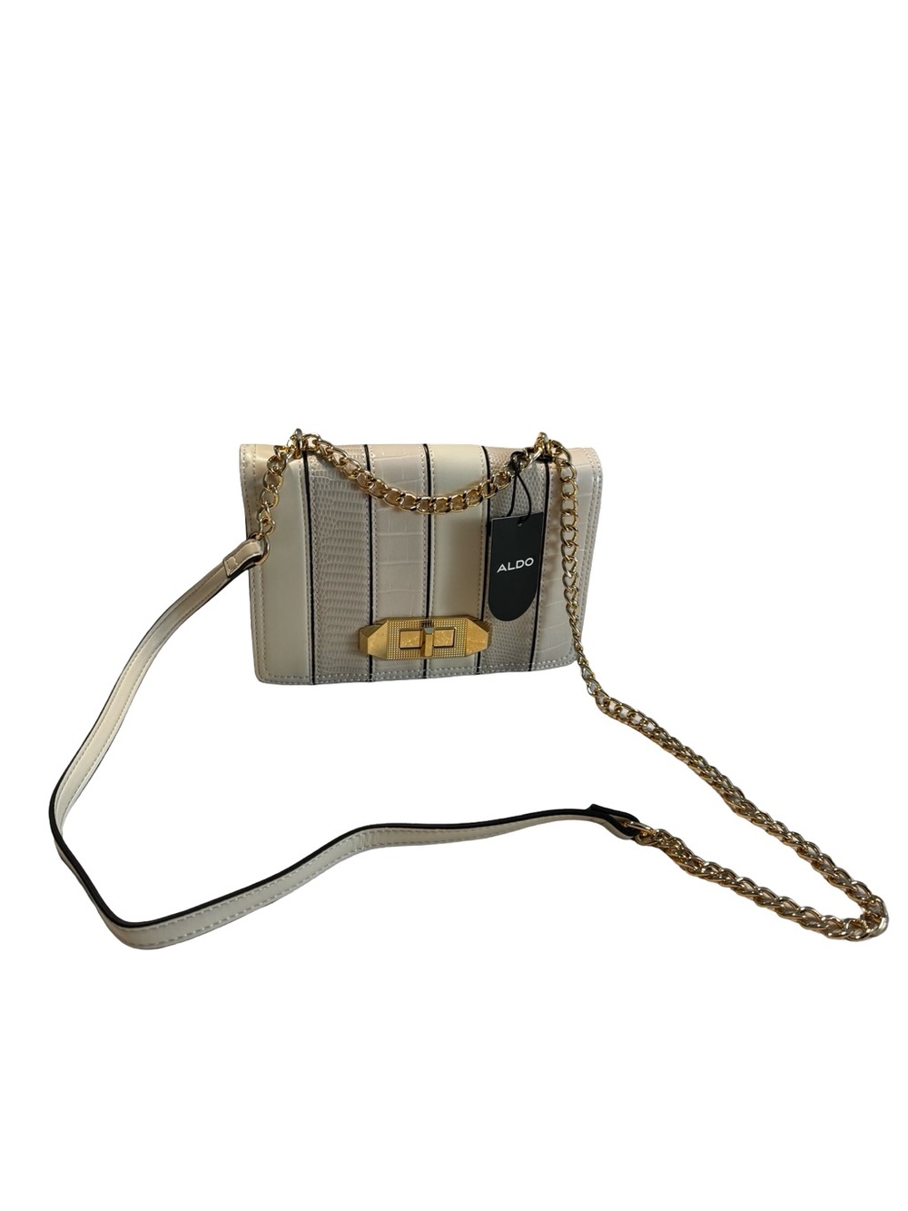 ALDO Cream Quilted Chain-Handle Crossbody Bag